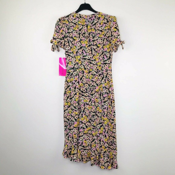 Betsey Johnson 6 Dress Tie Sleeve Floral - Picture 7 of 7